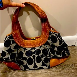 Coach signature denim handbag